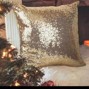 Gold Sequins Pillow Covers Set of Two